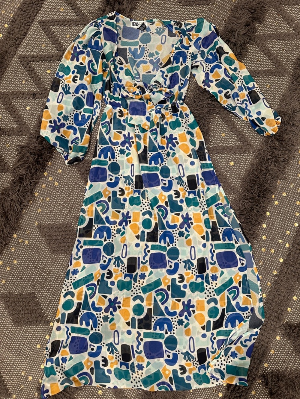 Beach Riot Abstract Print Maxi Dress